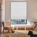 MYshade Cordless Cellular Window Shades No Tools No Drill Blackout Blinds for Indoor Windows Size 19" Wide X 64" Height White Room Darkening Window Blinds for Bedroom, Bathroom, Kitchen, Living Room