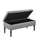 Ball & Cast Storage Ottoman Benches, 50", Grey & Walnut