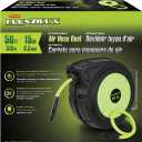 Flexzilla Retractable Enclosed Plastic Air Hose Reel, 3/8 in. x 50 ft., Heavy Duty, Lightweight, Hybrid, ZillaGreen - L8250FZ