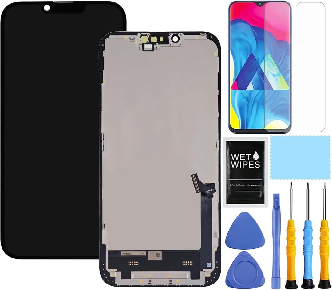 for iPhone 14 Screen Replacement for iPhone 14 Screen Replacement kit for iPhone 14 LCD Display digitizer A2649 A2881 A2884 A2883 A2882 Touch Screen Assembly with Repair Tools 6.1 inch Black