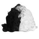 Black and White Wig Black White Curly Wig for Women,Adjustable Breathable Short Curly Christmas Party Halloween Cosplay Half Black