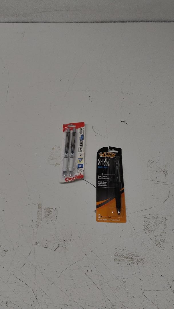 Pentel Pearl Deluxe RTX Liquid Gel Pen, (0.5mm), Fine Line, Needle Tip (BLN75WBP2A) And Big Glide Glisse Ball Pen