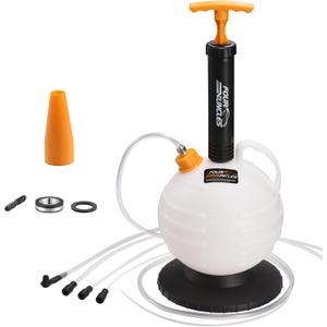 FOUR UNCLES 6L Manual Oil Extractor Pump - Fluid Extractor with 59" Main Hose, Three 41" Extension Tubes for Automotive Oil Change, a Brake Bleeding Hose for Brake Fluid Change
