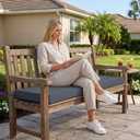 Summsun Outdoor Bench Cushion: Waterproof and Fade Resistant Patio Furniture Cushions - Non-Slip Bench Pad Cushion with Removable Cover for Garden Swing Porch Sofa Settee, 48 x 18 x 3 Inch, Dark Grey