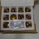 khtumeware 1-1/4" (32 mm) 10 Pack Drawer Pulls Antique Brass Cabinet Knobs Kitchen Hardware Cabinet Handles Drawer Handles Knobs (10 Pack, knob, Antique Brass)