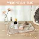 Karibiber Marble Vanity Trays, Travertine Bathroom Tray, Decorative Tray for Dresser Countertop, Grey Stone Serving Holder for Kitchen, Storage Trays for Perfume, Jewelry Candle Organizer