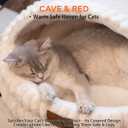 CHEERPALS Cat Cave Bed for Indoor Cats, Washable Covered Cat Bed Hooded Kitty Bed Soft Fluffy Pet Bed for Puppy and Small Dog(White)