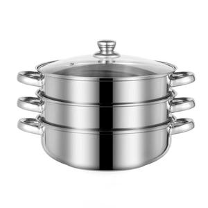 Steamer for Cooking, 5.0 Quarts Stainless Steel Steamer Pot, 3-Tier Food Steam Pots with Lid for Cooking Vegetables, Seafood, Soups, Stews and Pasta, 11 x 8.9 inch