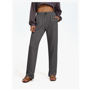 PINSPARK Womens Straight Leg Sweatpants Casual Athletic Workout Pants Stretch Soft Lounge Pants with Pockets M