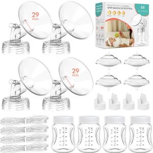 Pump Parts 4PCS Replacement Kit for Spectra S1/S2/S9 Plus/Synergy Gold  Includes 29mm Flanges, Duckbill Valves, Backflow Protectors, Tubes & Bottles (Not Original Accessories)