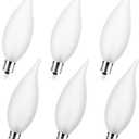 Frosted Flame Tip C32 Chandelier Light Bulbs, 60W E12 Candelabra Base, 120V Dimmable Candle Bulbs with Warm White for Chandeliers, Ceiling Fans, Outdoor, Porch, Hallway, Decorative Lighting (6 Pack)