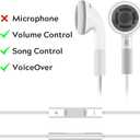 Jelanry 3.5mm Earphone Earbuds Headphones with Remote for Shuffle 2 3 4 5 6, Touch 2G 3G 4G 5G Classic nano6 - White