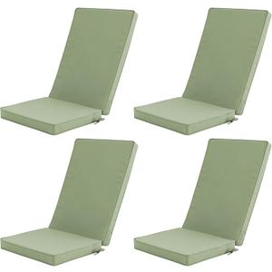 Outdoor Adirondack Chair Cushions Set of 4 - Removable Covers, Water-Repellent, Fade-Resistant, Non-Slip Bottom & Securing Straps, Universal Fit for Most Adirondack & Rocking Chairs - Sage Green, 45''x20''