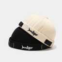 4 Pack Docker Hat Brimless Hats Skullcap Beanie Hat Cap for Men Women Corduroy Retro Style Rolled Cuff Harbour Hat