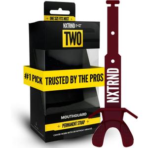 Nxtrnd Two Football Mouth Guard, Football Mouthpiece with Strap, Fits Adult & Youth (Maroon)