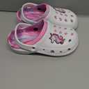 White Unicorn Charm Clog, Size 1