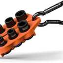Klein Tools 33808 Grab-And-Go Impact Socket Set, SAE, 7-Piece Set with Sleeve, Carabiner, and 3/8-Inch Drive, Color-Coded 1/4, 5/16, 3/8, 7/16, 1/2, and 9/16-Inch Sockets
