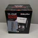 Mueller 12-Cup Drip Coffee Maker - Borosilicate Carafe, Auto-Off, Reusable Filter, Anti-Drip, Keep-Warm Function, Clear Water Level Window Coffee Machine, Kitchen Essentials & Accessories