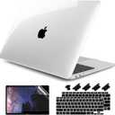 DONGKE Compatible with MacBook Air 13 inch Case 2021 2020 2019 2018 Release M1 A2337 A2179 A1932, Hard Shell Case for MacBook Air 13 inch with Retina Display Fits Touch ID - Crystal Transparent