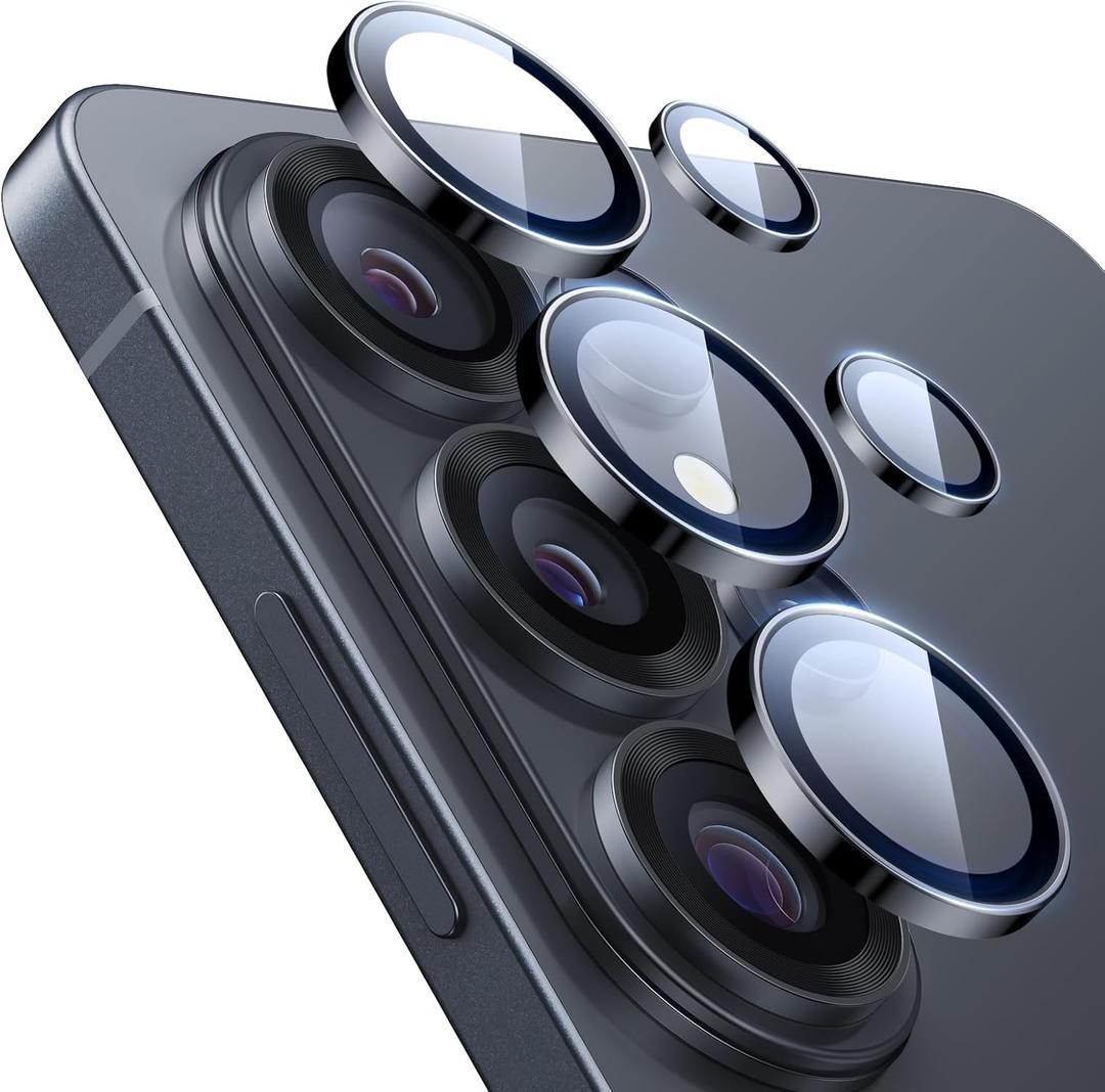 ESR for Samsung Galaxy S25 Ultra Camera Lens Protector, Individual Lens Protectors, Ultra-Thin Tempered Glass with Aluminum Edging, Case Friendly, 1 Set, Black