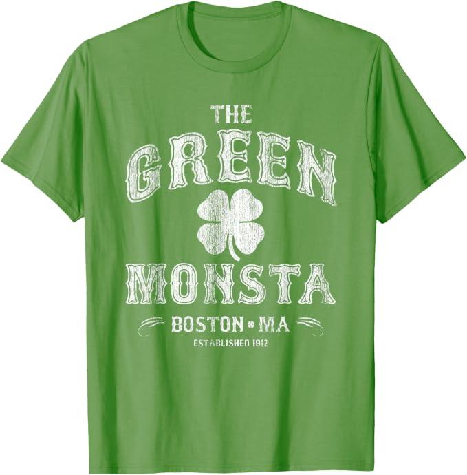 The Green Monsta Boston T-Shirt - Game or St. Patrick's Day T-Shirt XL