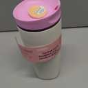 Owala SmoothSip Slider Insulated Stainless Steel Coffee Tumbler, Reusable Iced Coffee Cup, Hot Coffee Travel Mug, BPA Free 20 oz, Pink/Tan (Daybreak)