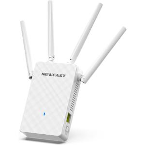 NEWFAST 2025 WiFi Extenders Signal Booster RE516,WiFi Range Extender,Wireless Repeater for Home Covers Up to 9,800 Sq.ft and Support 35 Devices,Support WPS One Key Setup (White)