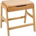 Towood Lifee Barstool, Wooden Counter Height Bar Stools, Backless 18 Inch Stool, Stackable Kitchen Stool Chair, Vanity Stool with Storage for Dining Room, Living Room, Bedroom, Natural