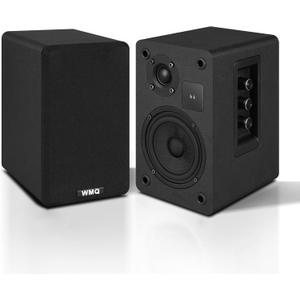 Powered Bookshelf Speaker Pair,60W Home Stereo Speakers with BT,AUX & Type-C Input, 5.5" Carbon Fiber Woofer & 1" Tweeter, Compatible with Turntable, Record Player, Desktop PC and Monitor (Black)