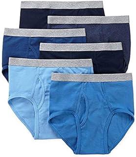 6 Pack Blended Cotton Full-Cut Briefs (Blues, Large)