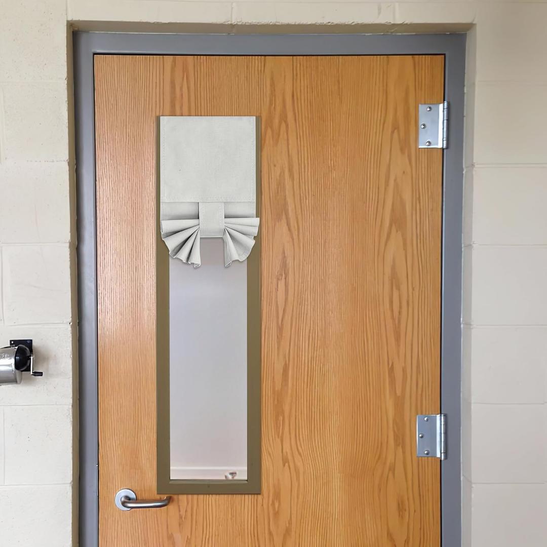 NICETOWN Half Window Curtains, Privacy Window Curtains Thermal Insulate Covering for Glass Door Front Door, 100% Blackout Classroom Shade, 10 inch x 30 inches, Ivory White, 1 Panel