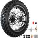 12mm Bearing Rear Wheel Tire 80/100-12 1.85-12 Rim and Inner Tube Chain Sprockets 190mm Brake Disc Rotor For Dirt Pit Bike Apollo SSR 125cc CRF 50cc 70 110cc 140cc (80/100-12 12mm)