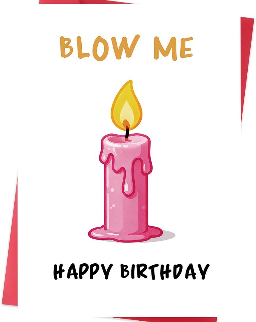 8 x Funny Birthday Card for Men and Women  Blow Out the Candle Birthday Card Gift for Husband, Wife, Boyfriend, Girlfriend (SK-0013)
