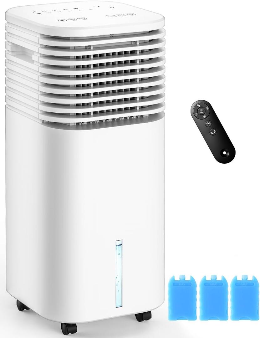Windowless Air Conditioner, Swamp Cooler with 4 Modes & 3 Speeds, 15H Timer for Smart Auto-off, 2-Gal Tank for 20H Cooling, Remote, 120 Oscillating Portable Air Conditioners No Hose Needed
