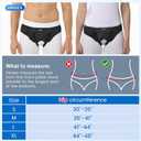 VELPEAU Hernia Belt for Men & Women - Bilateral/Double Inguinal, Groin Hernia Support Truss Underwear Briefs, Pain Relief Recovery Adjustable Strap with 2 Removable Medical Compression Pads (Black, M)