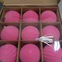 Syhood 9 Pcs 4 Inch Velvet Christmas Balls Large Velvet Xmas Tree Ornaments Balls Decorations Hanging Flocked Ornaments for Christmas Tree Home Garland Holiday Party Decor (Pink)