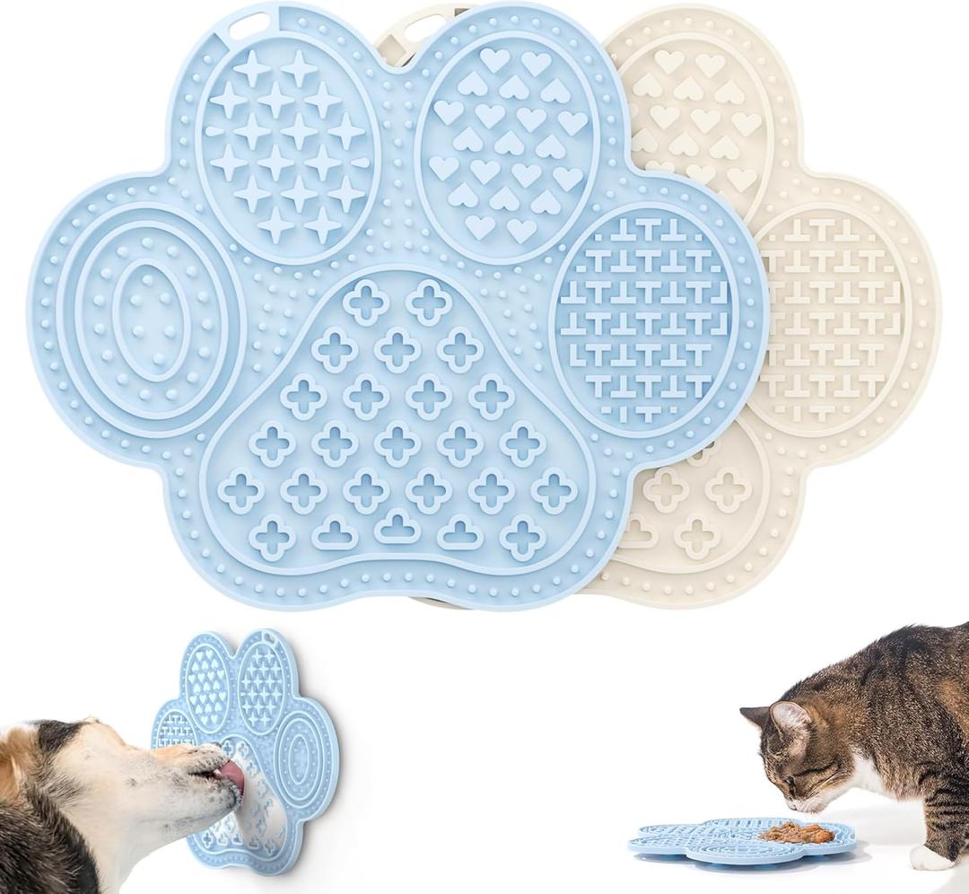 Li&Zhao Lick Mat for Dogs - 2 PCS Dog Lick Mats with Suction Cups Cat Lick Mat Puppy Lick Mat for Cats Dog Slow Feeder Dog Enrichment Toys for Yogurt Peanut Butter Food Treats
