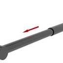 Ruacq Adjustable Towel Bar 13.7 to 24 Inch Bathroom Single Towel Bar Black Stainless Steel Modern Wall Mounted Round Towel Holders, Matte Black