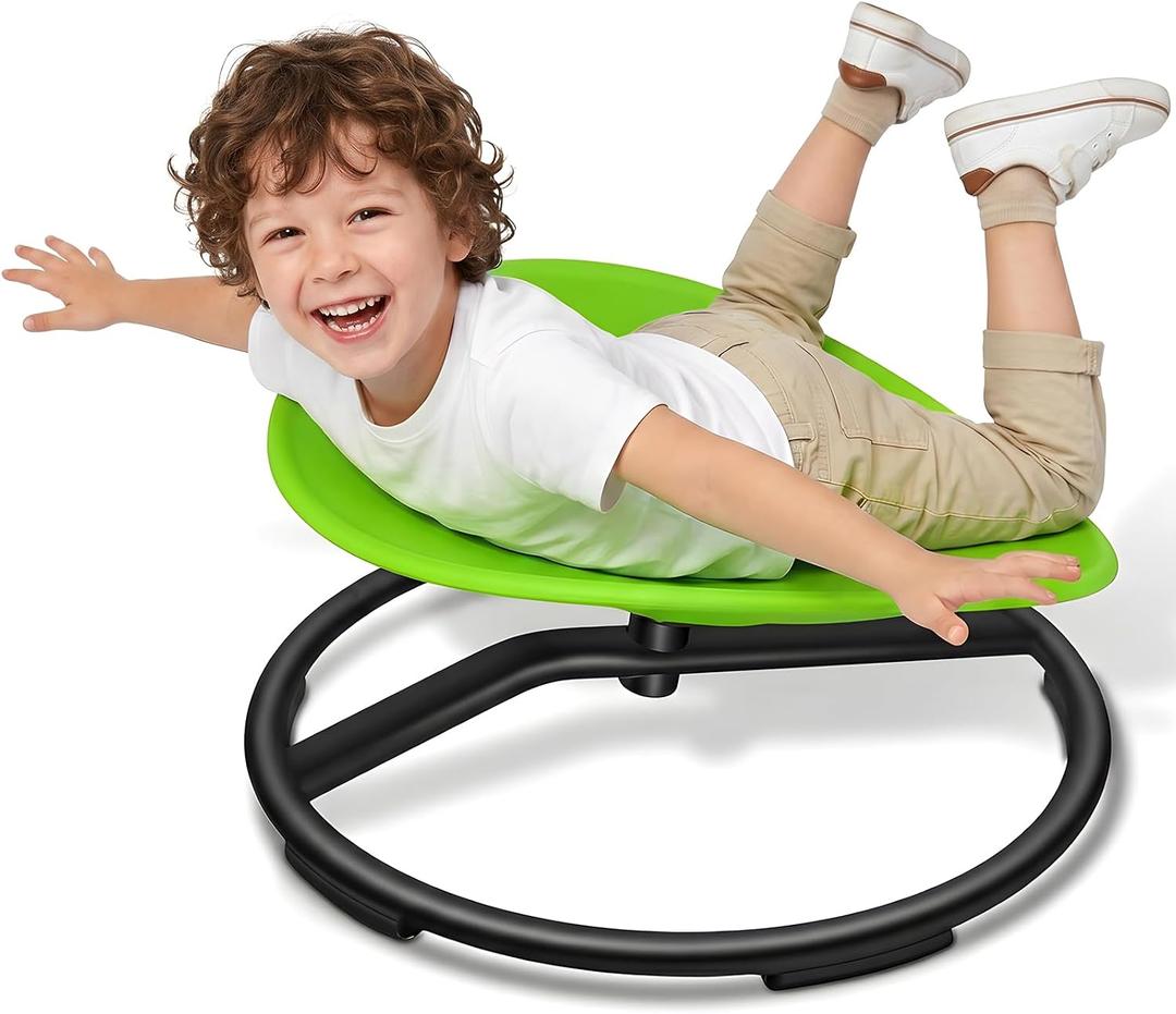 Spinning Chair for Autistic Kids - Sensory Swivel Seat with 220 lbs Weight Capacity & Non-Slip Base, Improves Balance & Coordination, Sit and Spin Sensory Toy for ADHD/Autism, Ages 3+ (Green), 21.6 inches x 20 inches x 11 inches