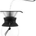Bodum 34oz Pour Over Coffee Maker, High-Heat Borosilicate Glass with Reusable Stainless Steel Filter and Black Cork Grip - Made in Portugal
