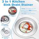 2 Pack Kitchen Sink Drain Strainer & Stopper with Basket, Stainless Steel Drain Plug Cover Catcher for Food Waste - Sink Accessories for Home or Kitchen Sink Shroom Fit US Standard 3-1/2'' Drain Hole