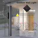LZHOME 2-Packs Outdoor RGB Dimmable Wall Light: 28W Modern Wall Sconce Fixture Rectangular Black LED Wall Lamp - 23.5 Inches - IP65 Waterproof Anti Rust Wall Light for House Courtyard Balcony Porch, 23.5*1.6*7.2in