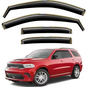 in-Channel Window Rain Guards Intended for Dodge Durango 2011-2025 Vent Visors Window Visors Extra Durable Window Deflectors Vent Shades Car Accessories-4 pcs 6-Q15