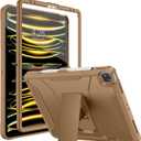 Soke Case for iPad Pro 12.9 Inch 6th/5th/4th Generation(2022/2021/2020 Release), Rugged Shockproof Protective Cover with Built-in Kickstand for Apple iPad Pro 12.9 - Light Brown