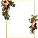 Metal Wedding Arch Backdrop Stand 6.6x5 FT Gold Square Balloon Arch Frame for Wedding, Birthday Party, Baby Shower Ceremony Decoration