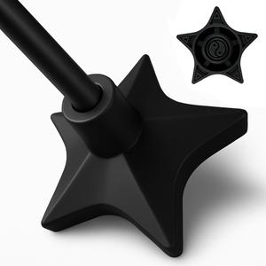 Superstar Self Standing Cane Tip has Non-Slip Heavy Duty Rubber Base to Prevent Slip, Cane Tips 3/4 inch Heavy Duty Replacement, 6-Inch Star Design for Superior Traction & Balance for Seniors (Black)