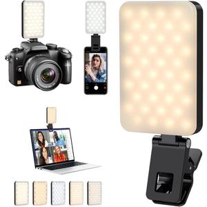 Selfie Light for iPhone,Portable Phone Clip on Light,Rechargeable LED Ring Light for Phone,Video Recording,Camera,Laptop,TikTok,Tablet,Vlog,Computer,5 Lighting Modes,80 LED High Power