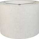 12" Wx 10" H Drum Lampshades, No Assembly Required, Fabric Lampshade for Table Lamp, Bedside Lamp, Floor Lamp, Metal Spider Fitter, Linen