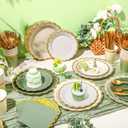 Mimorou 338 Pcs Sage Green Plates and Napkins Party Supplies for Guests Sage Green Tableware Include Scalloped Plates Paper Napkin Cup Spoon Fork Knife for Baby Shower, Wedding, Birthday