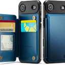 Vinich for iPhone 17 Air Wallet Case with Card Holder, RFID Blocking Credit Slots Kickstand Shockproof Phone Cover Fit for iPhone 17 Air 6.5" Blue